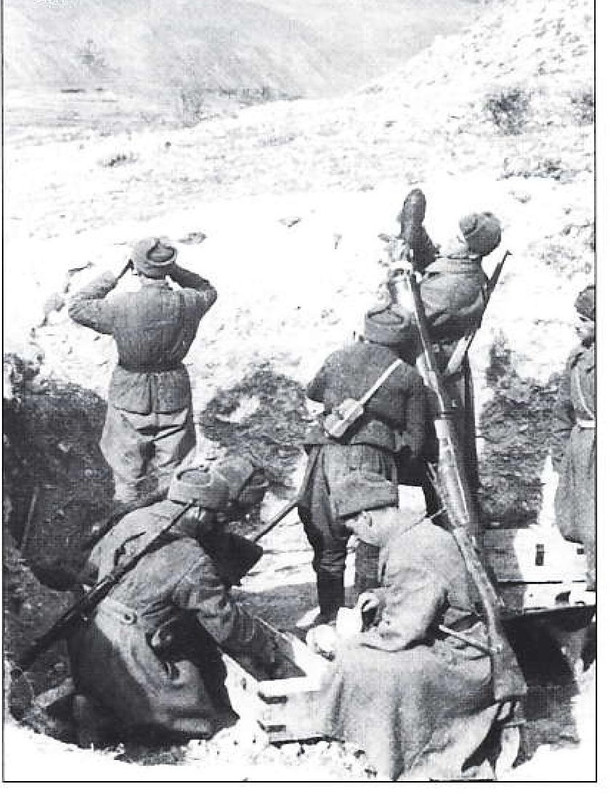Mortero de 120 mm, septiembre 1942, norte del Cáucaso