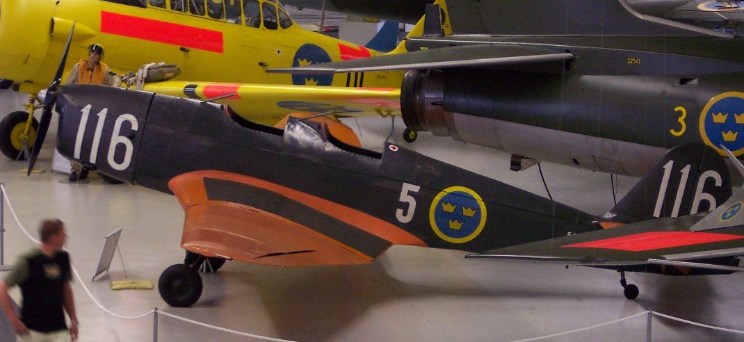 Klemm Kl 35D SK-15 conservado en el Museum of the Swedish Air Force en Malmen, Suecia