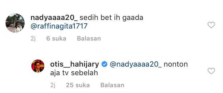 Balasan komentar Otis