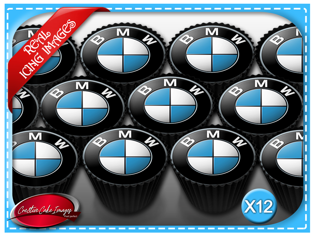 12 Bmw Car Edible Icing Image Cupcake Topper Birthday Decorations Ebay