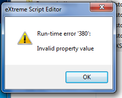 XSE 380 Windows Error