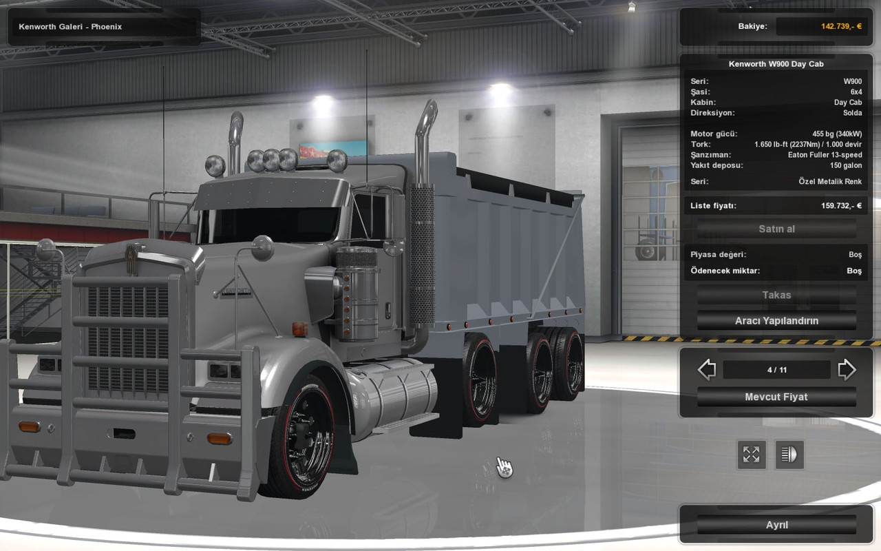 American Truck Simulator Kenworth W900 Damperli Kamyon Dorse 1 5