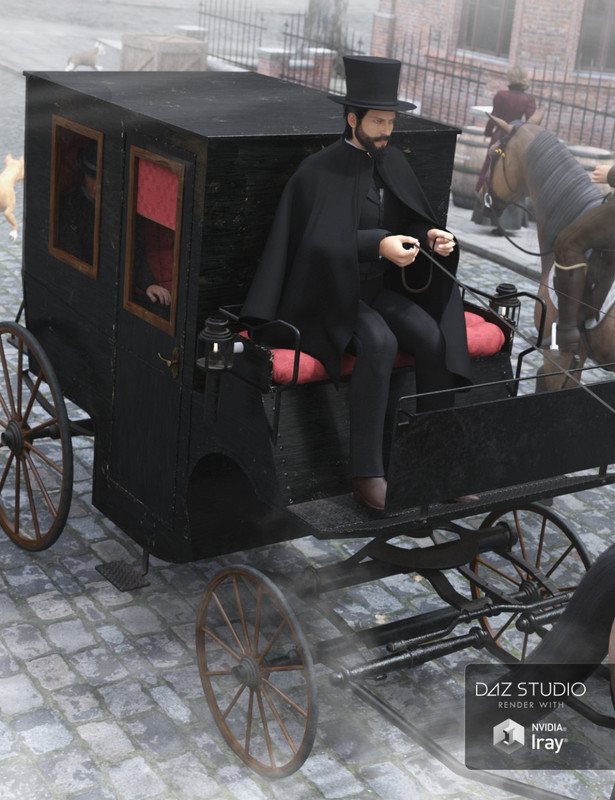 Horse-Drawn Carriage for Daz Horse 2