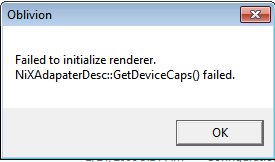 Failed to initialize renderer oblivion как исправить