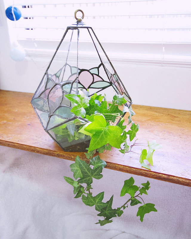 Hanging Geometric Terrarium Diamond Shape w/ Chain H-9