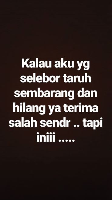 Unggahan Wulan Guritno tentang ponselnya yang hilang.