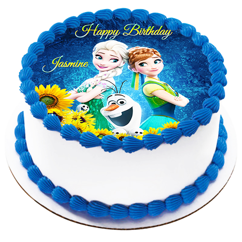 Frozen Fever Edible Icing Image Cake Topper Personalised Birthday ...