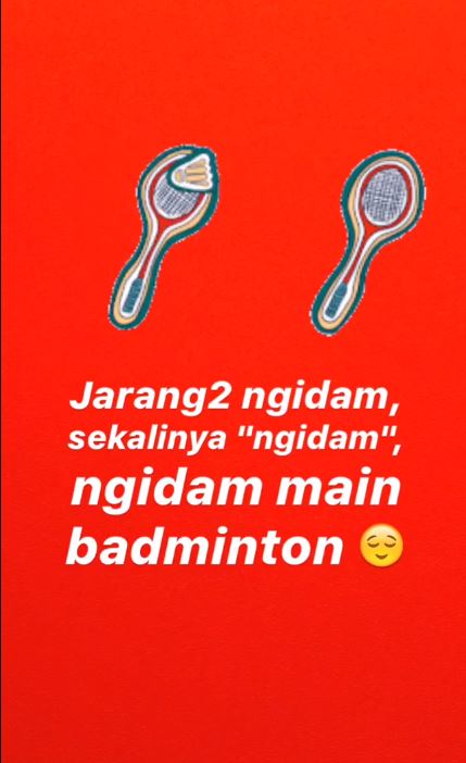 Raisa ngidam main badminton
