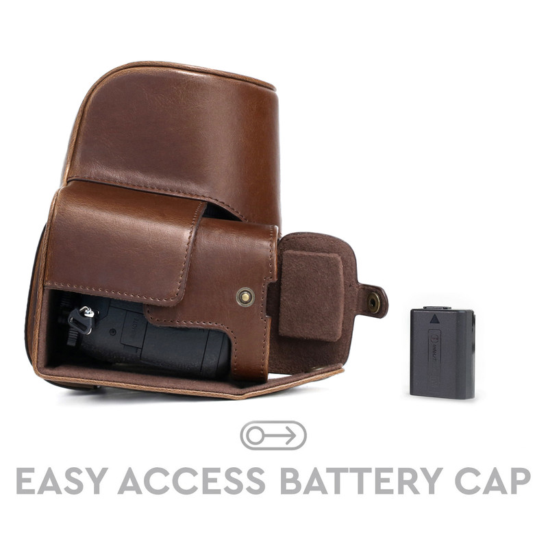 MegaGear Ever Ready Leather Camera Case Compatible with Sony Cyber-Shot DSC-RX10 IV DSC-RX10 III