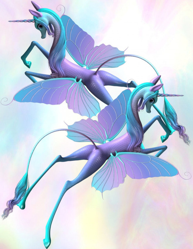 Fairytale Wings for the Unicorn for Poser
