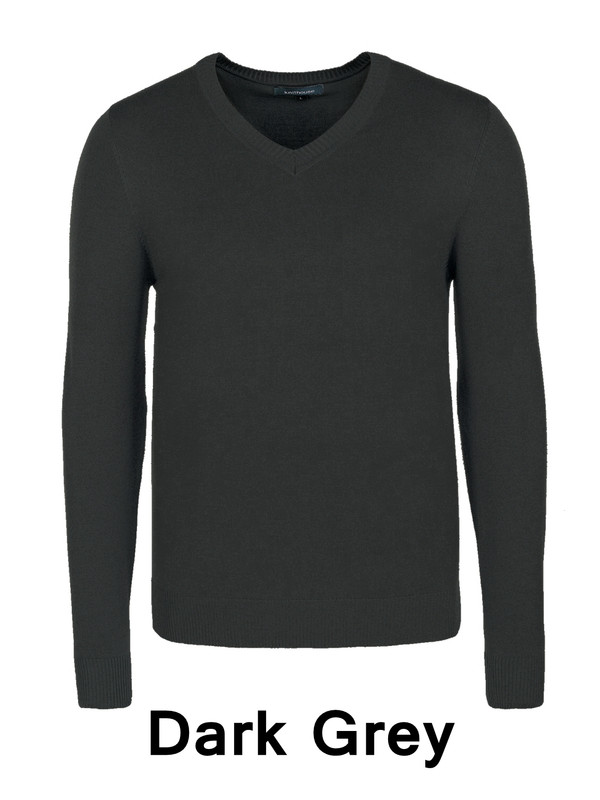 Men/'s Plain Jumpers V-Neck for Business Office Knitwear Black