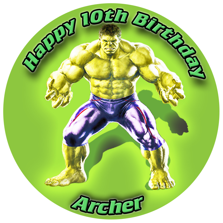 Incredible Hulk Edible Icing Image Cake Topper Birthday Party