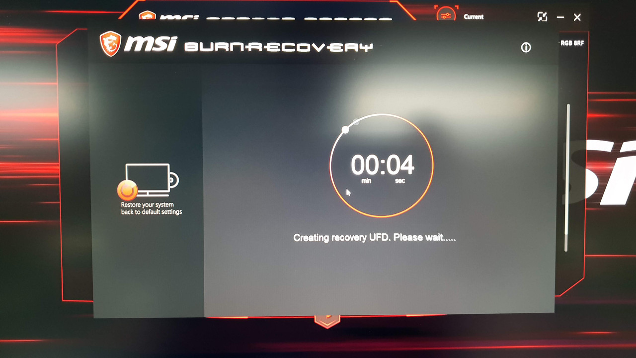 msi burn recovery factory partition
