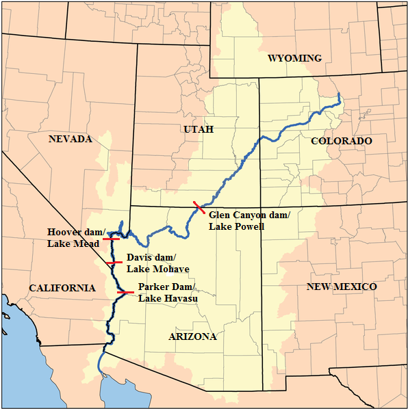 colorado river dams map