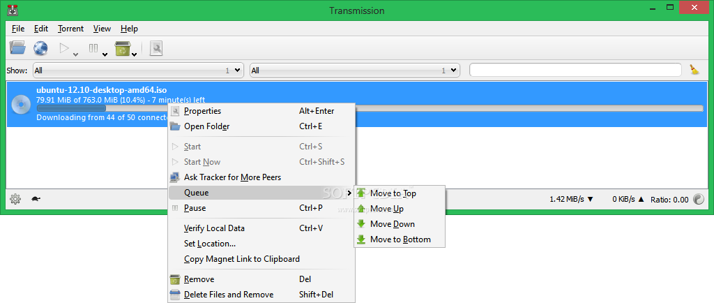 Transmission bittorrent client