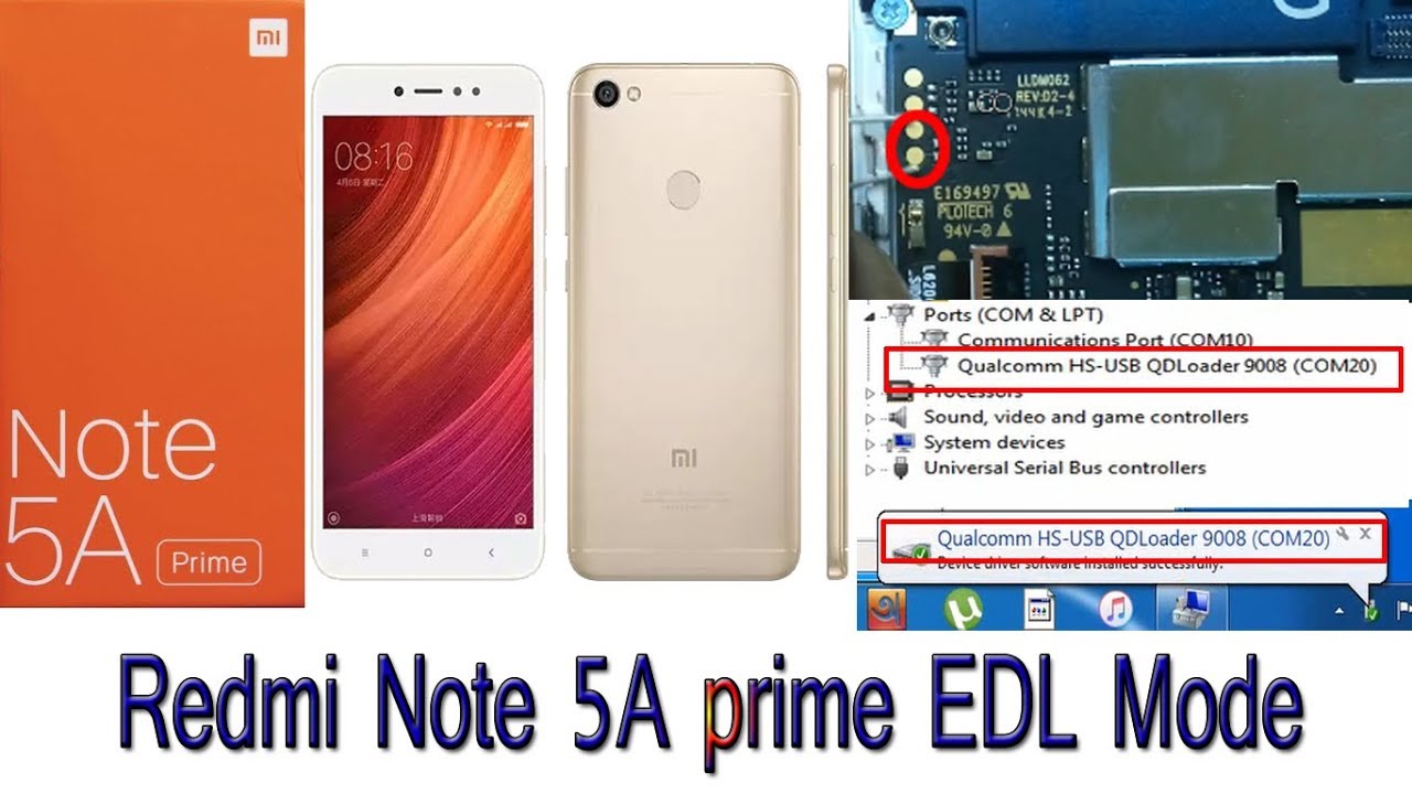 Redmi Note 5a Prime Test Point
