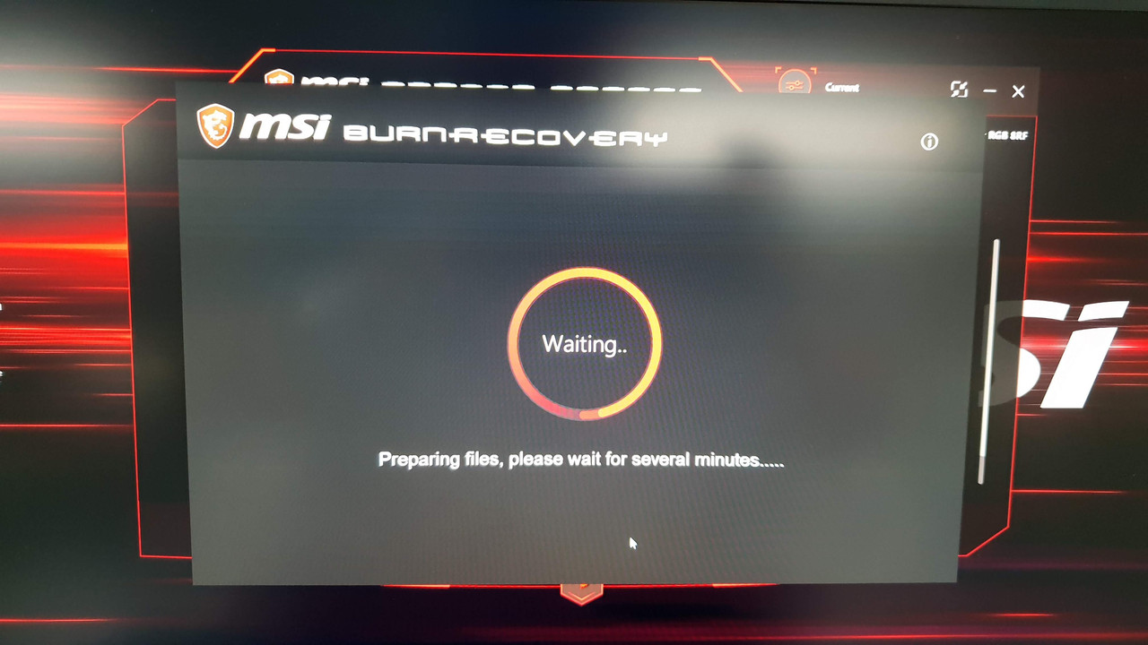 cant find msi burn recovery update for apache pro