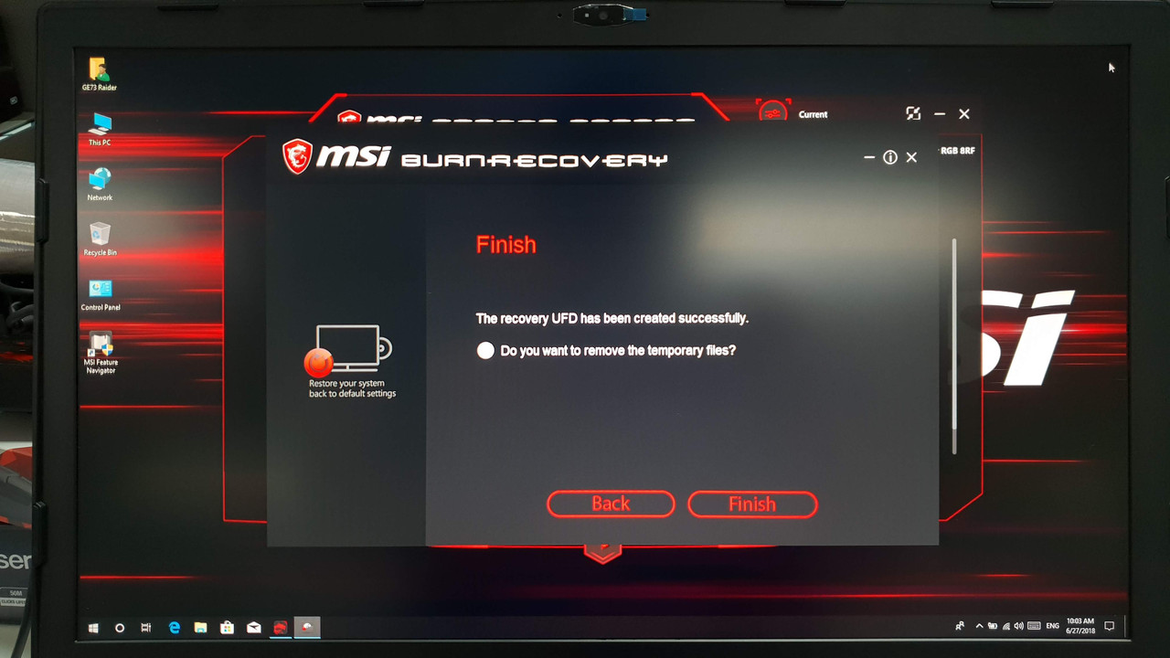 how to install msi burn recovery