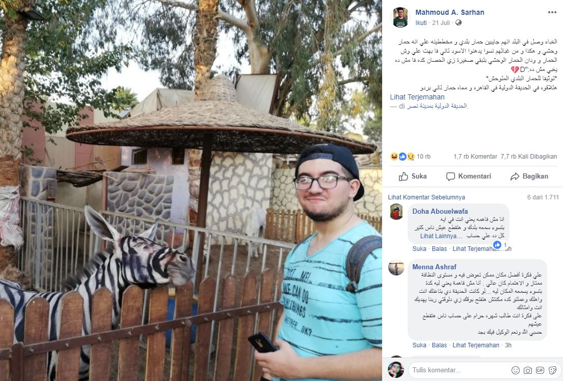 Unggahan Mahmoud A. Sarhan Tentang zebra palsu