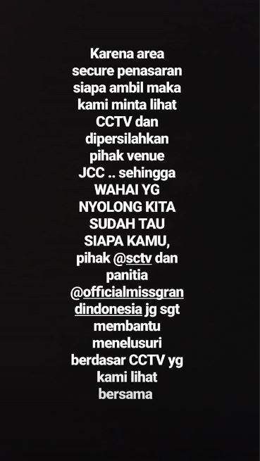 Unggahan Wulan Guritno tentang ponselnya yang hilang.