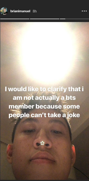 Instagram story Rich Brian