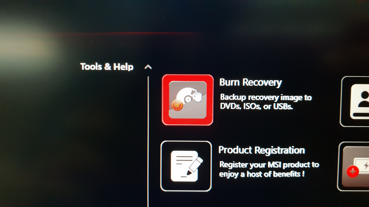 msi burn recovery windows 10 download