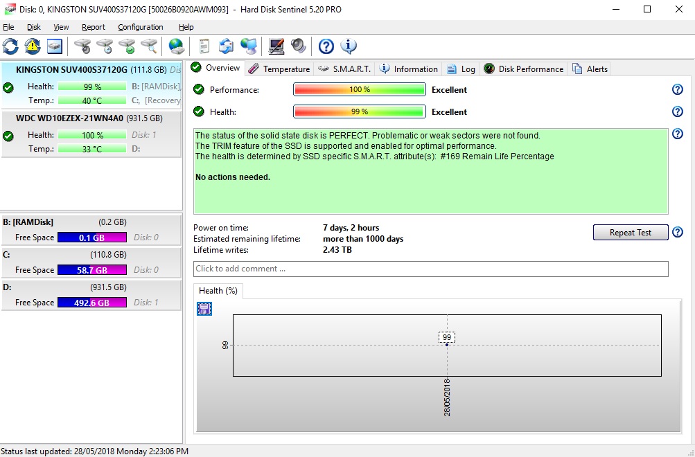 how to fix 99% health bug on hard disk sentinel pro